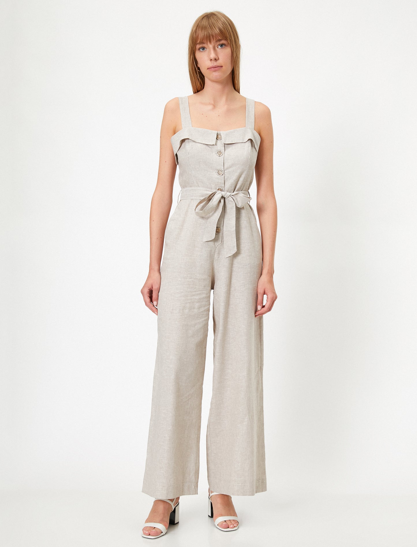 Koton Strapped Lace Up Jumpsuit