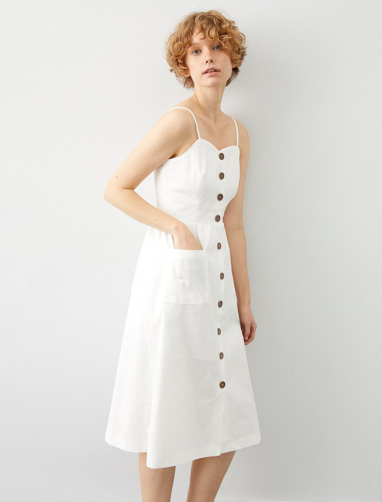 Koton Button Detailed Strap Dress