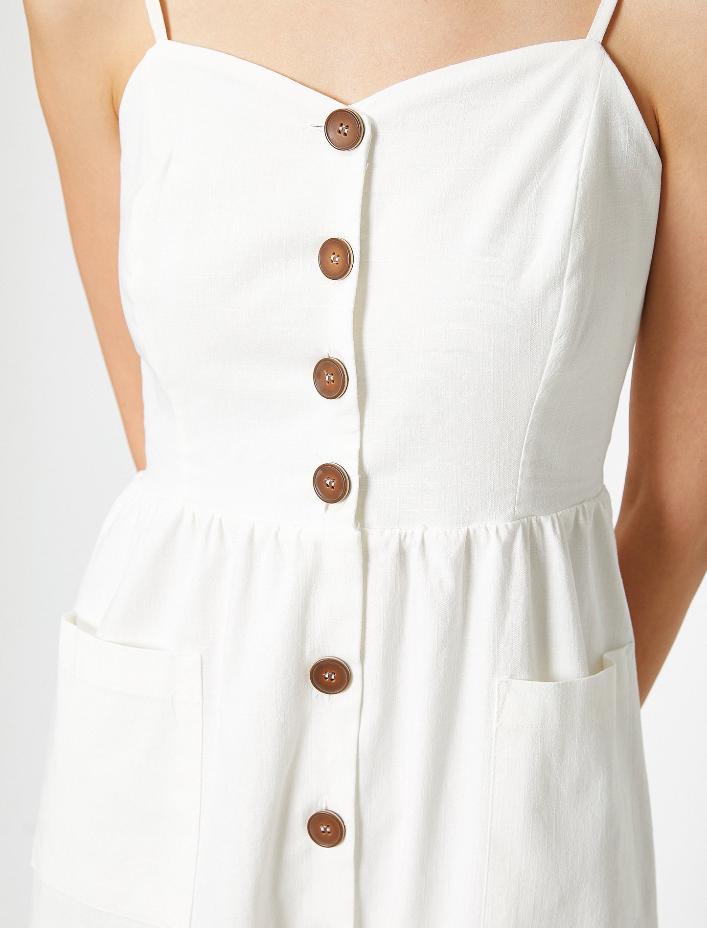 Koton Button Detailed Strap Dress