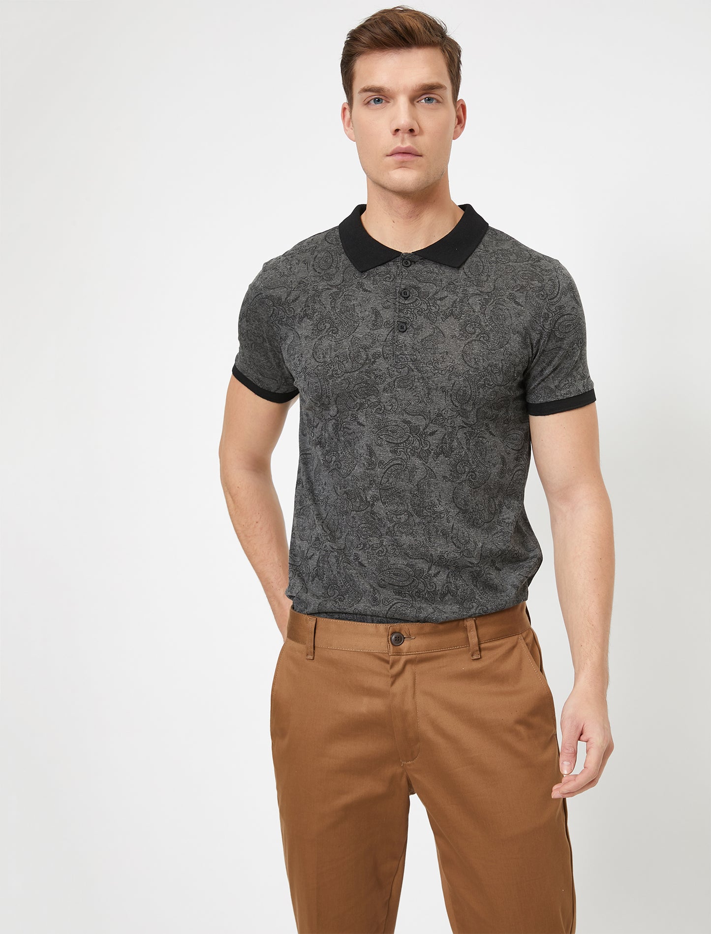 KOTON's Polo Neck Short Sleeve Men's T-shirt