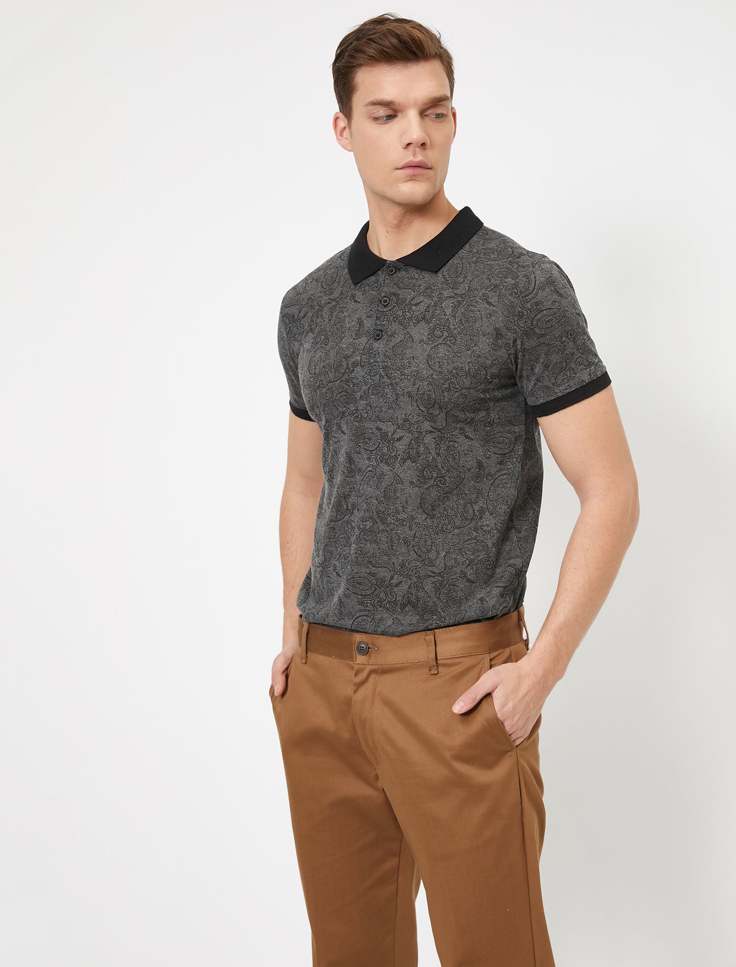 KOTON's Polo Neck Short Sleeve Men's T-shirt