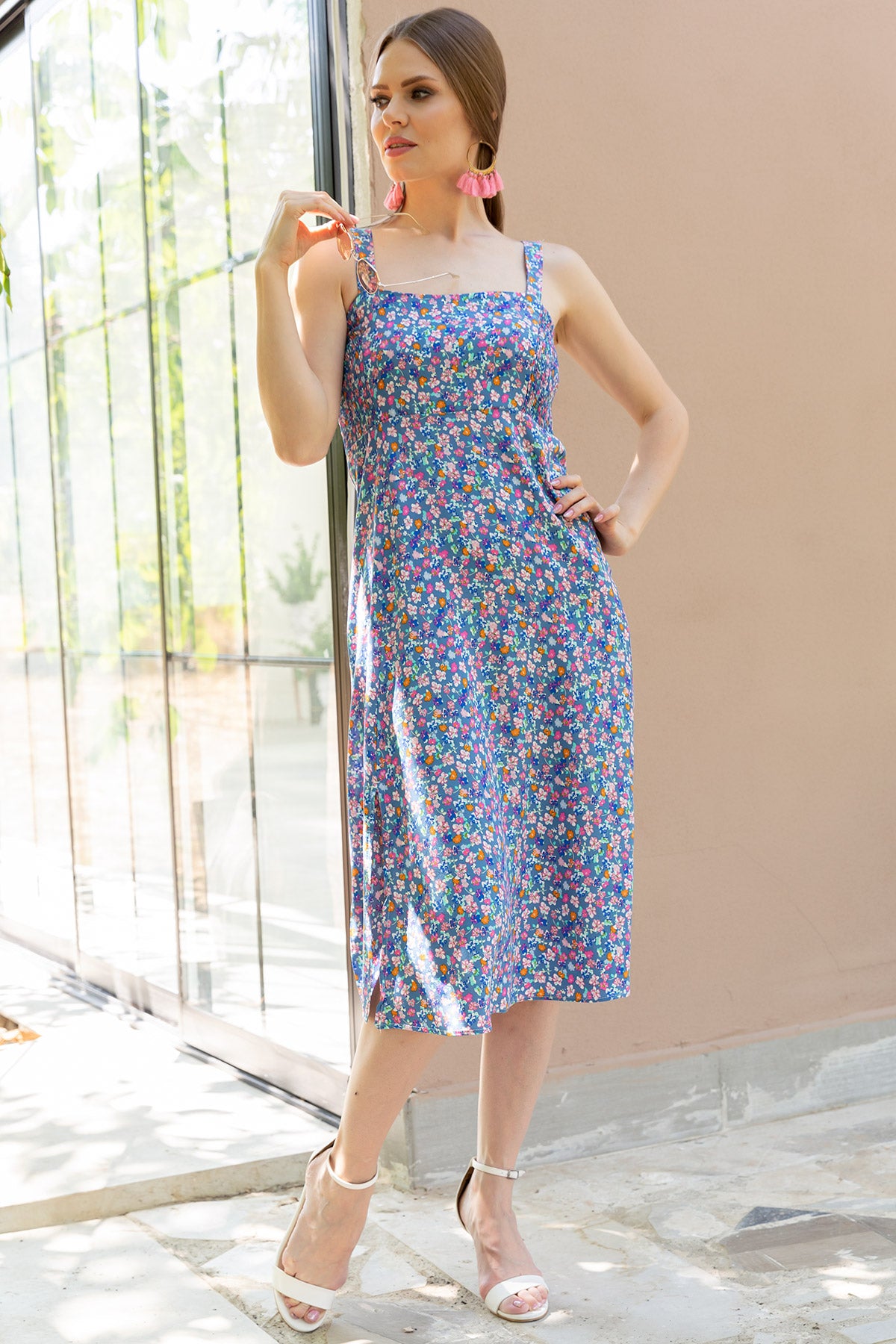 Women's Strappy Patterned Dress