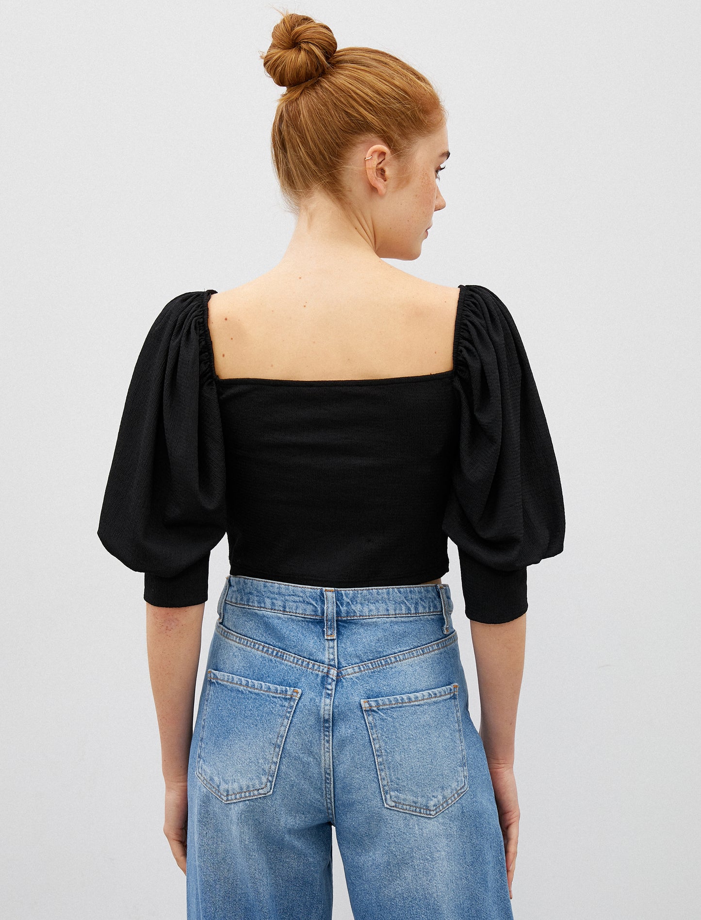 KOTON's Puff Sleeve Crop Top