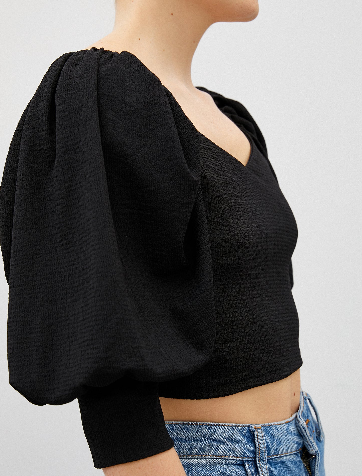 KOTON's Puff Sleeve Crop Top