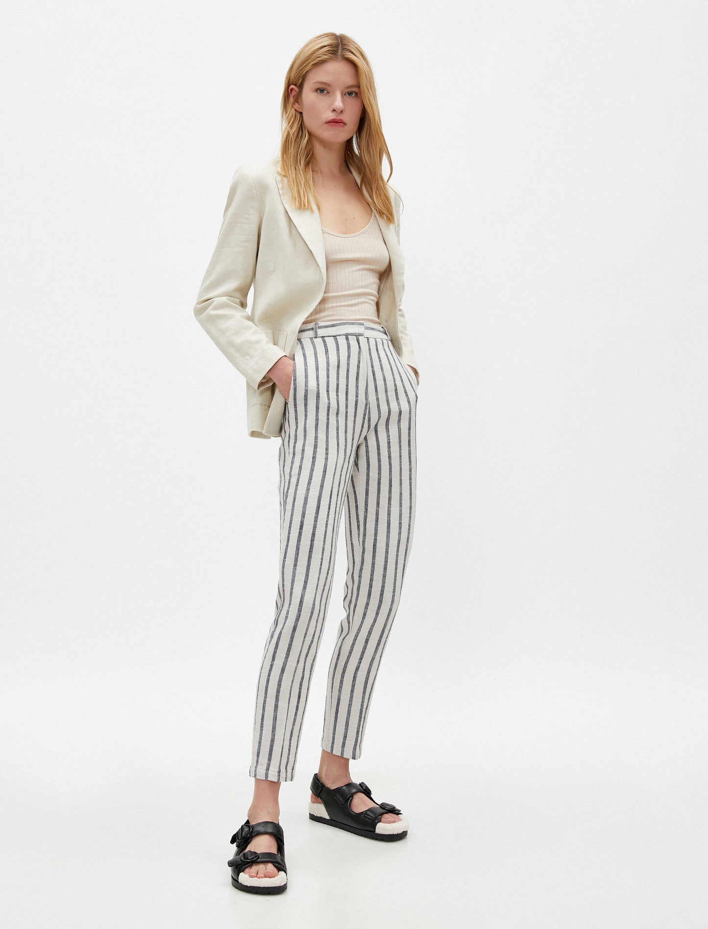 Koton Pocket Detailed Striped Pants