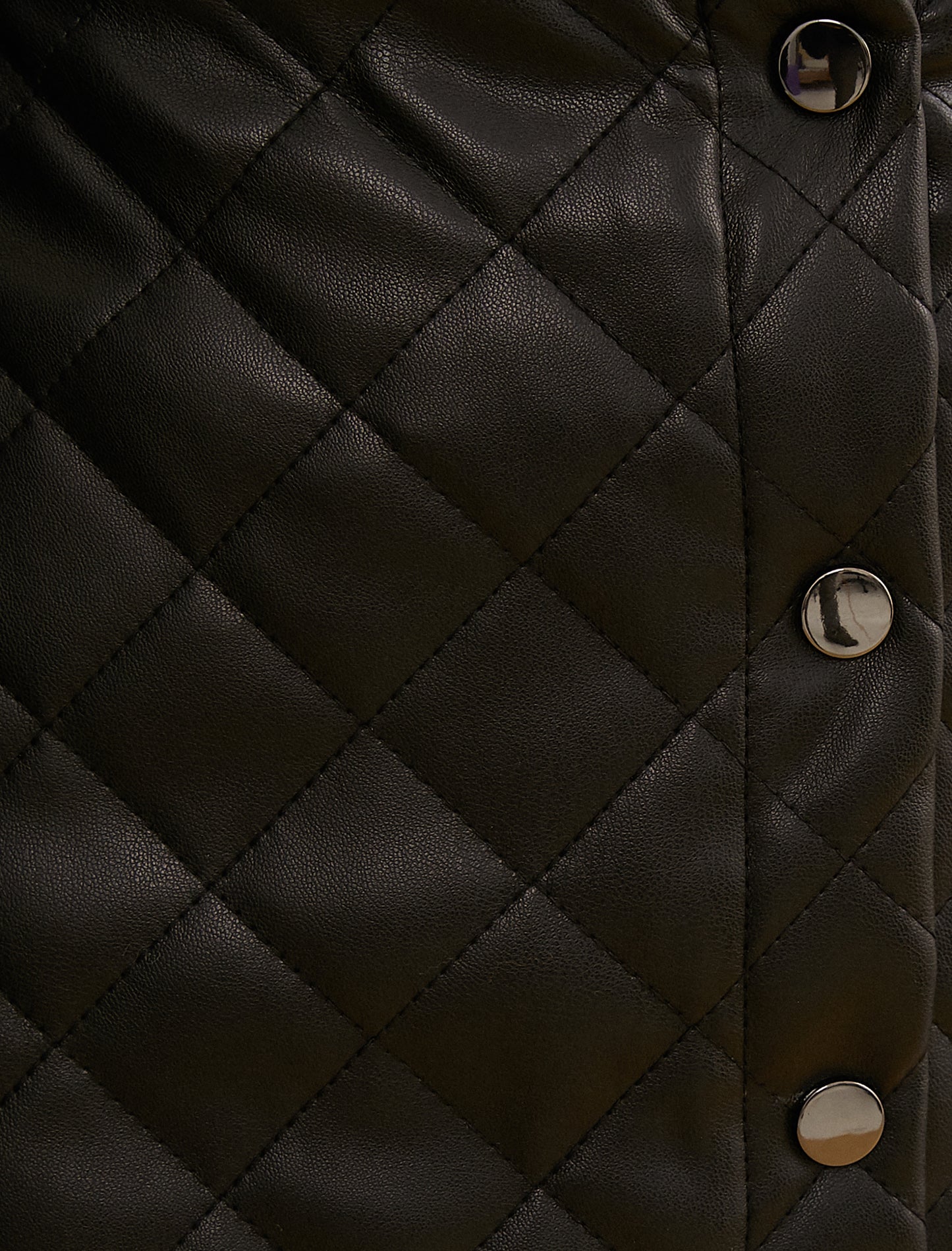 Koton's Leather Look, Quilted, Button Detailed Skirt