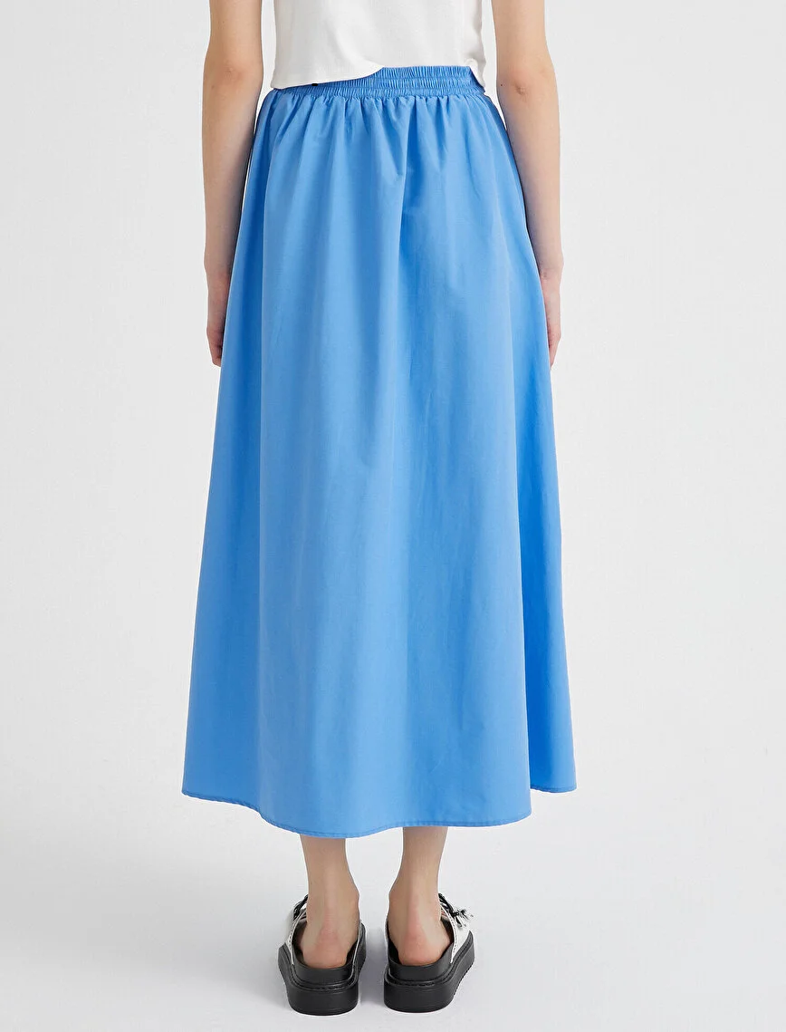 Koton Blue Belted Long Skirt