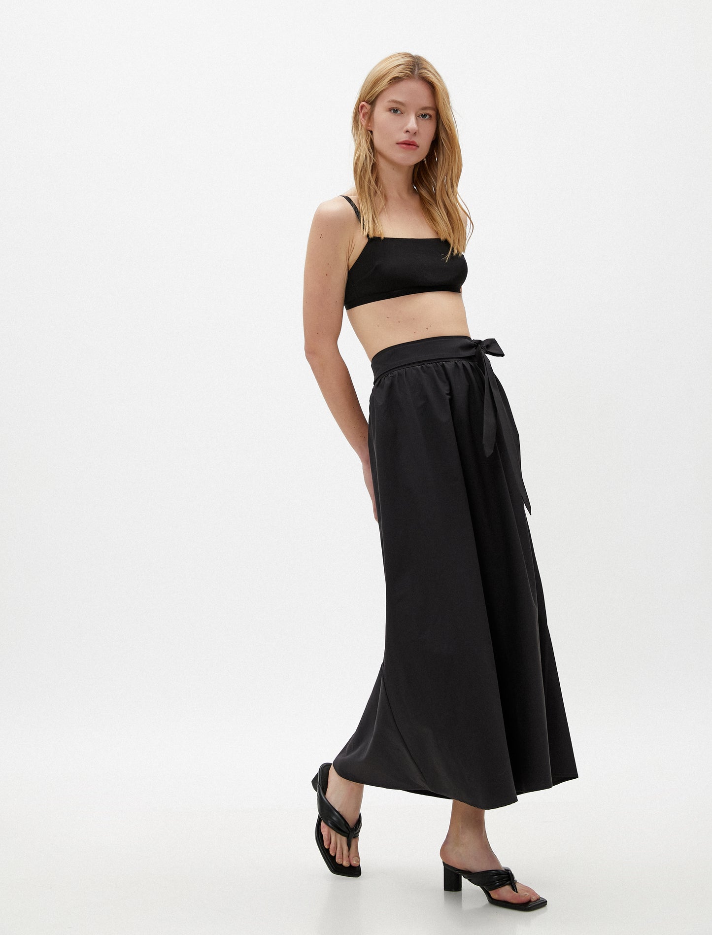 Koton Black Belted Skirt