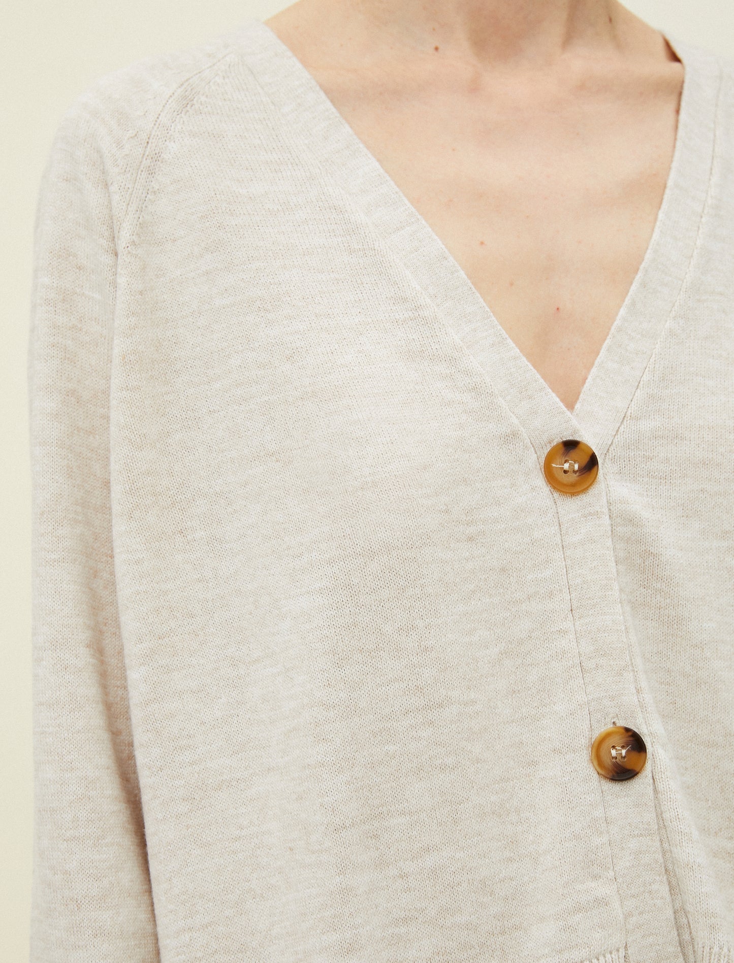 Koton Buttoned Crop Cardigan - Beige