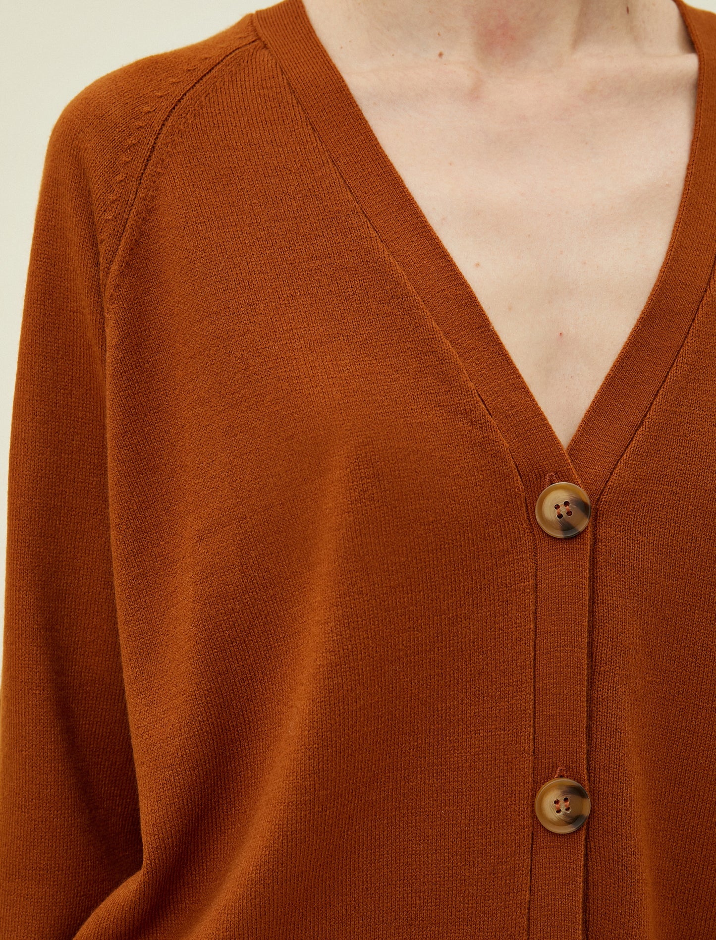 Koton Buttoned Crop Cardigan - Terracotta