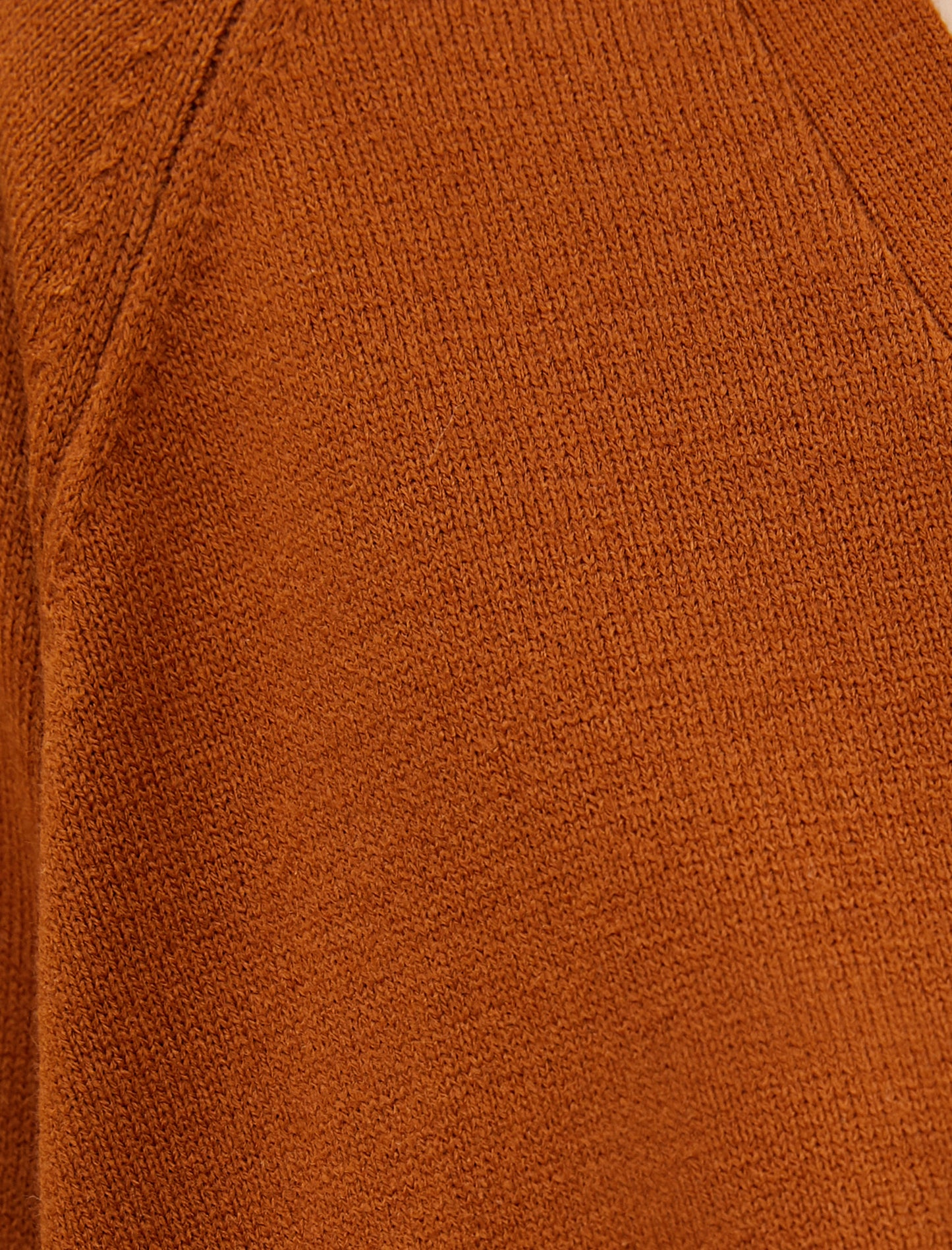 Koton Buttoned Crop Cardigan - Terracotta