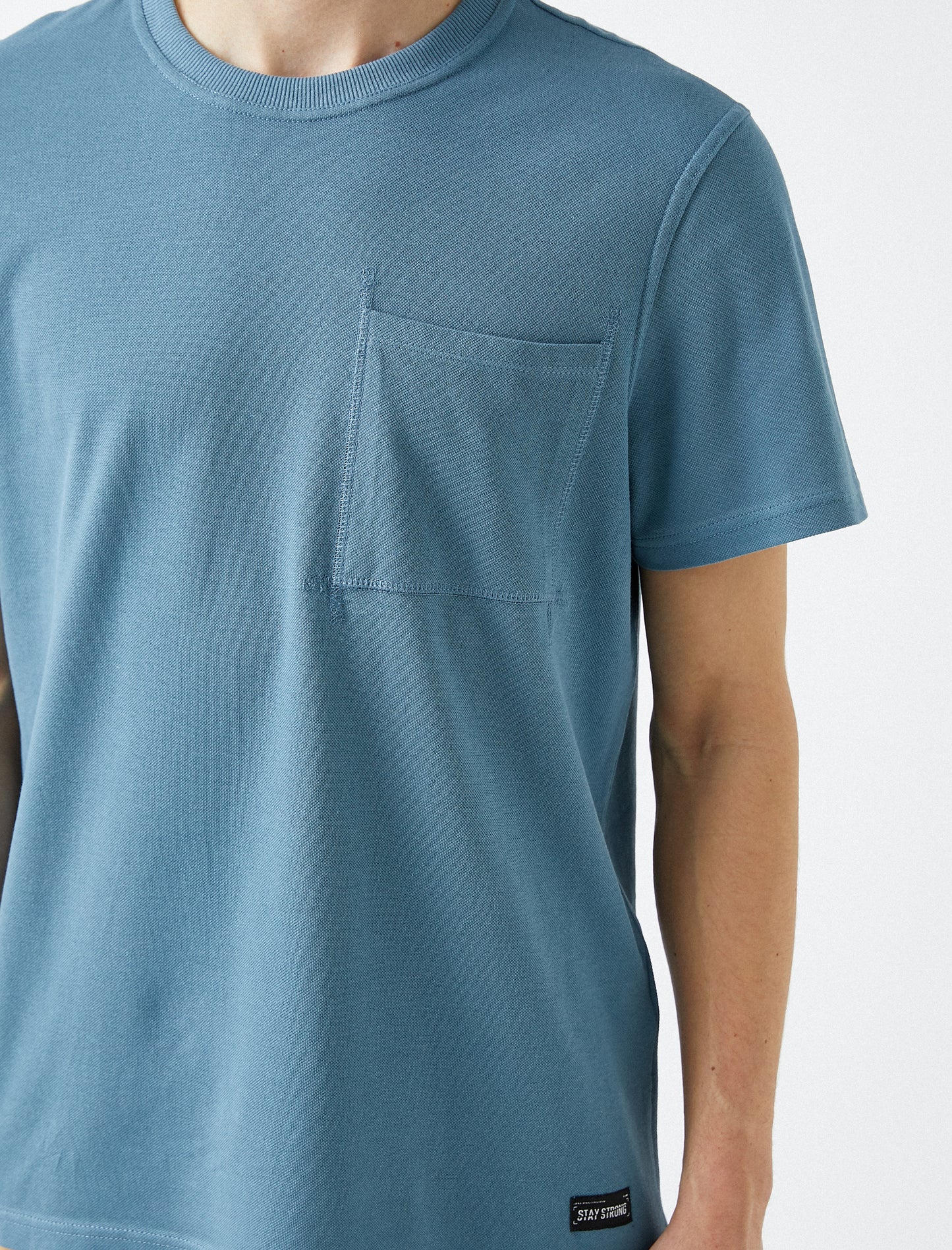 Koton Basic Crew Neck Men's T-Shirt - Blue