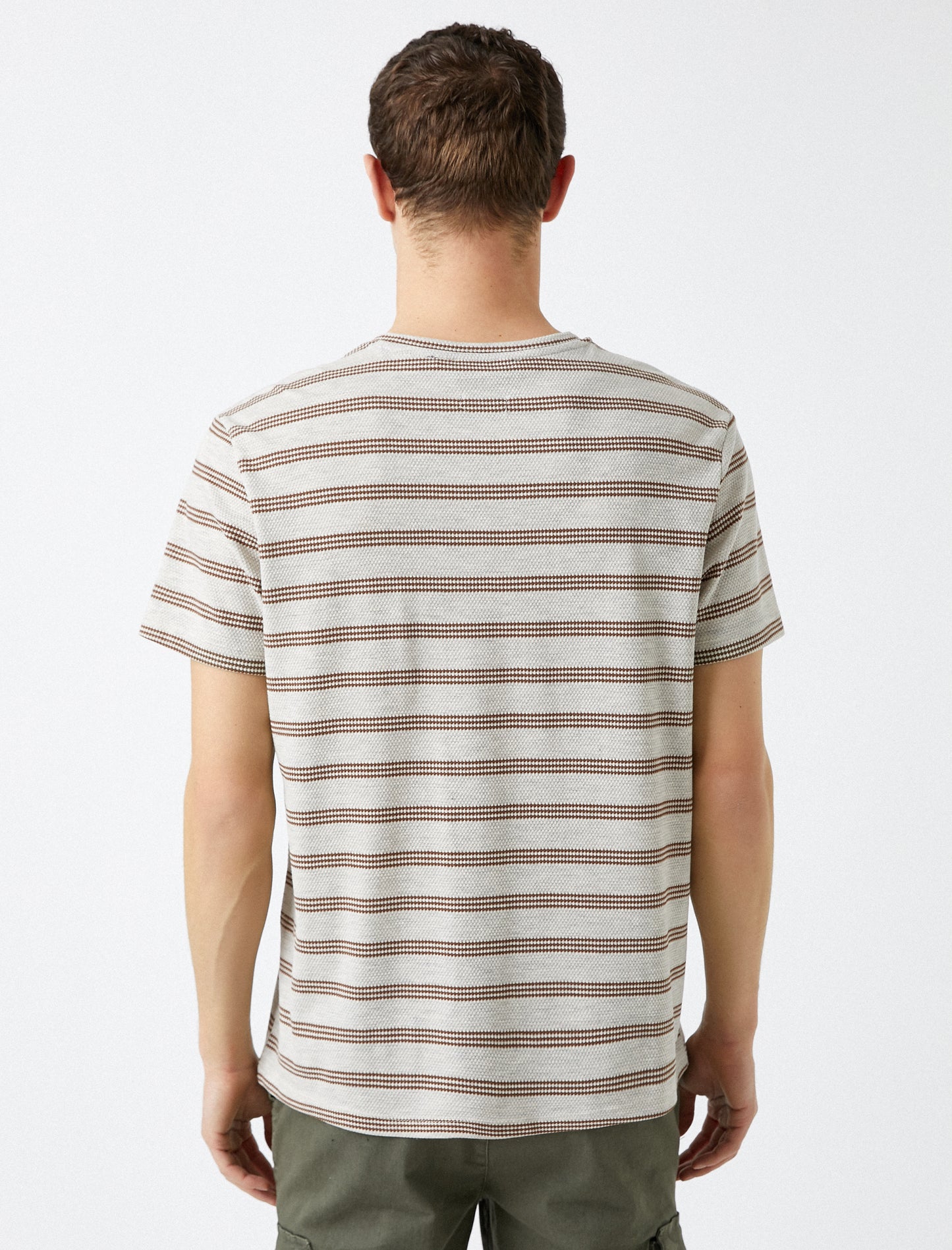 Koton Pocket Detailed Short Sleeve Striped Men's T-Shirt