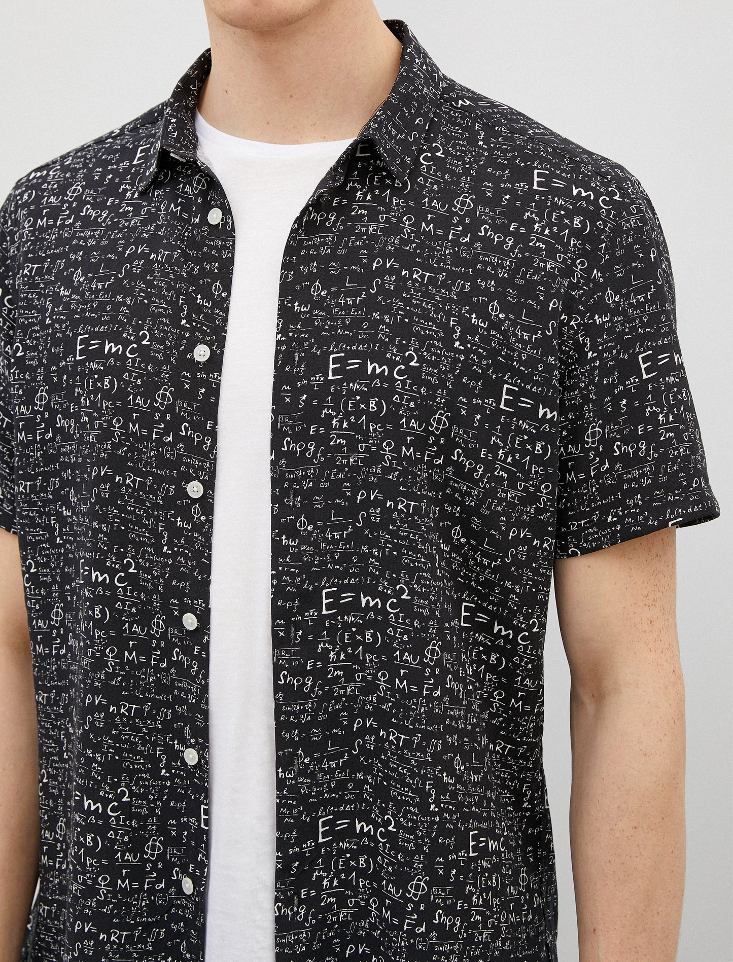 Koton Printed Sleeve Men's Shirt