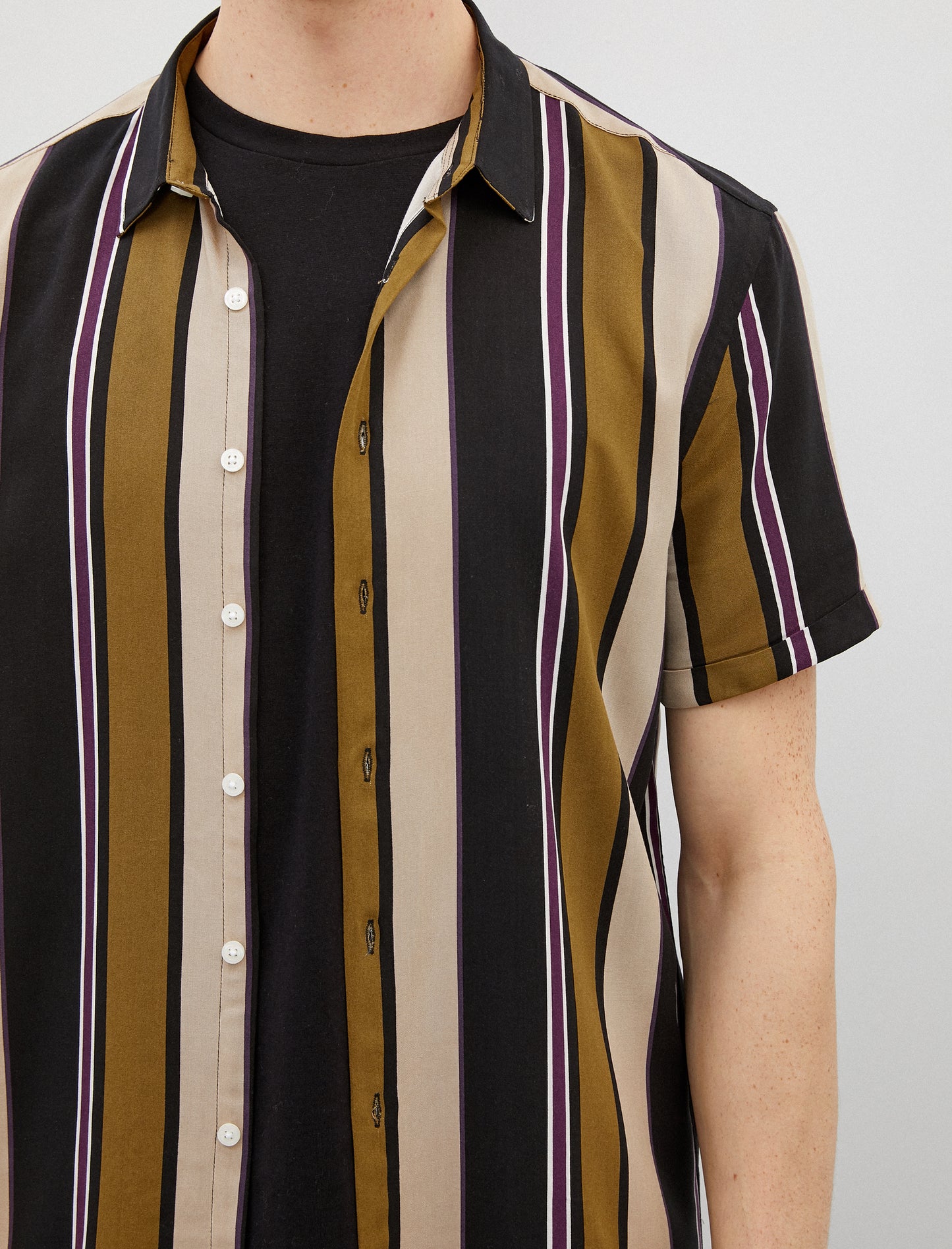 Koton Striped Men's Short Sleeve Shirt