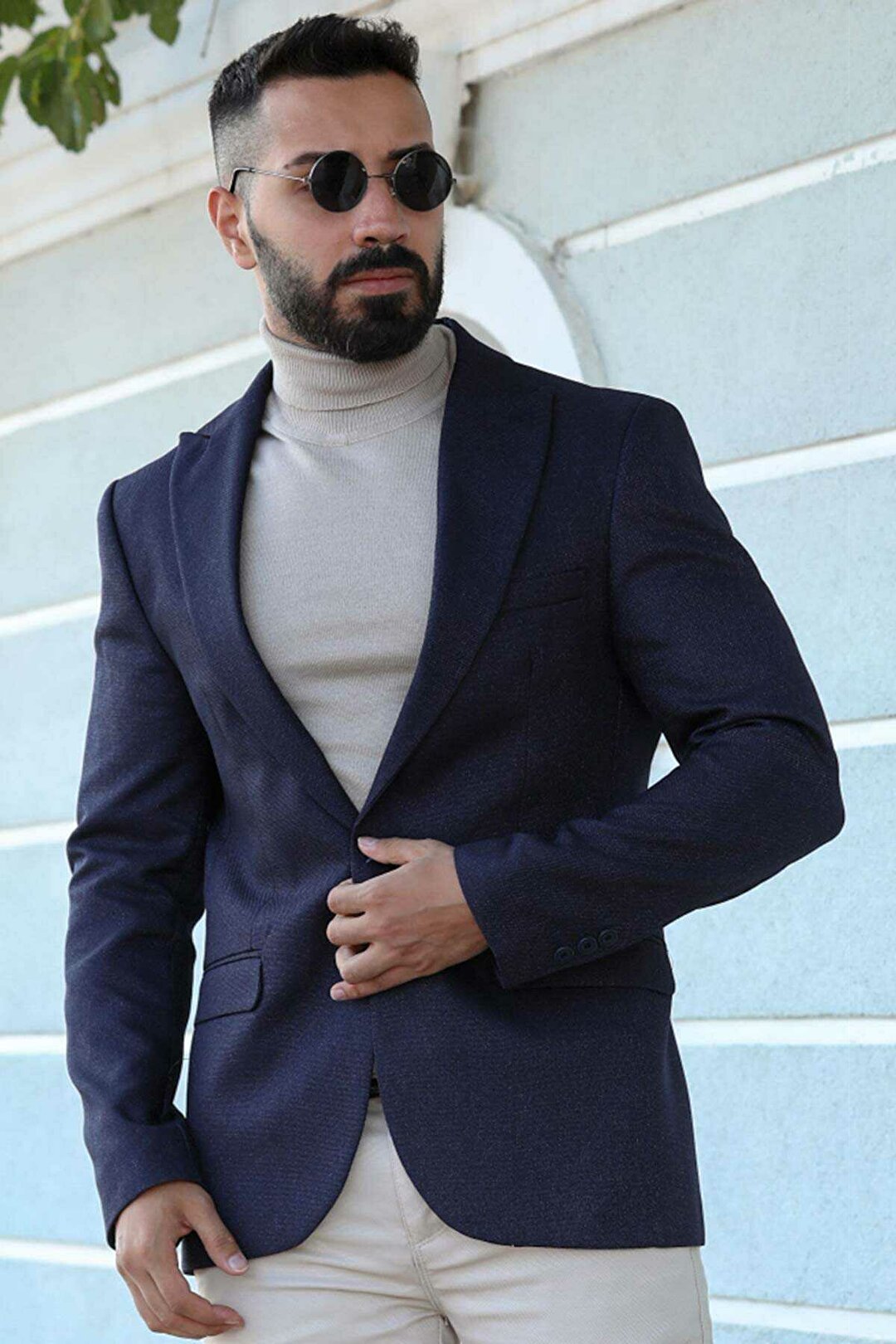 Men's Navy Blue Blazer Jacket