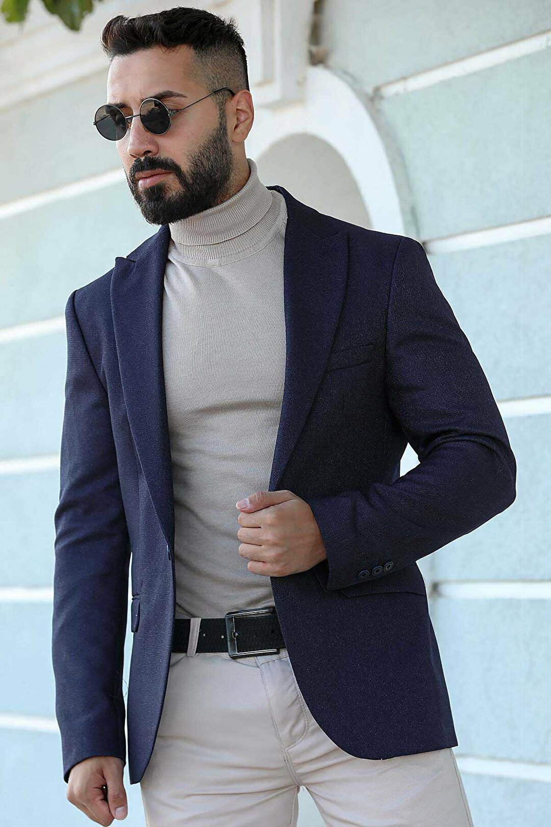 Men's Navy Blue Blazer Jacket