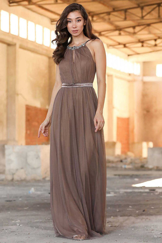 Women's Mink Long Evening Dress