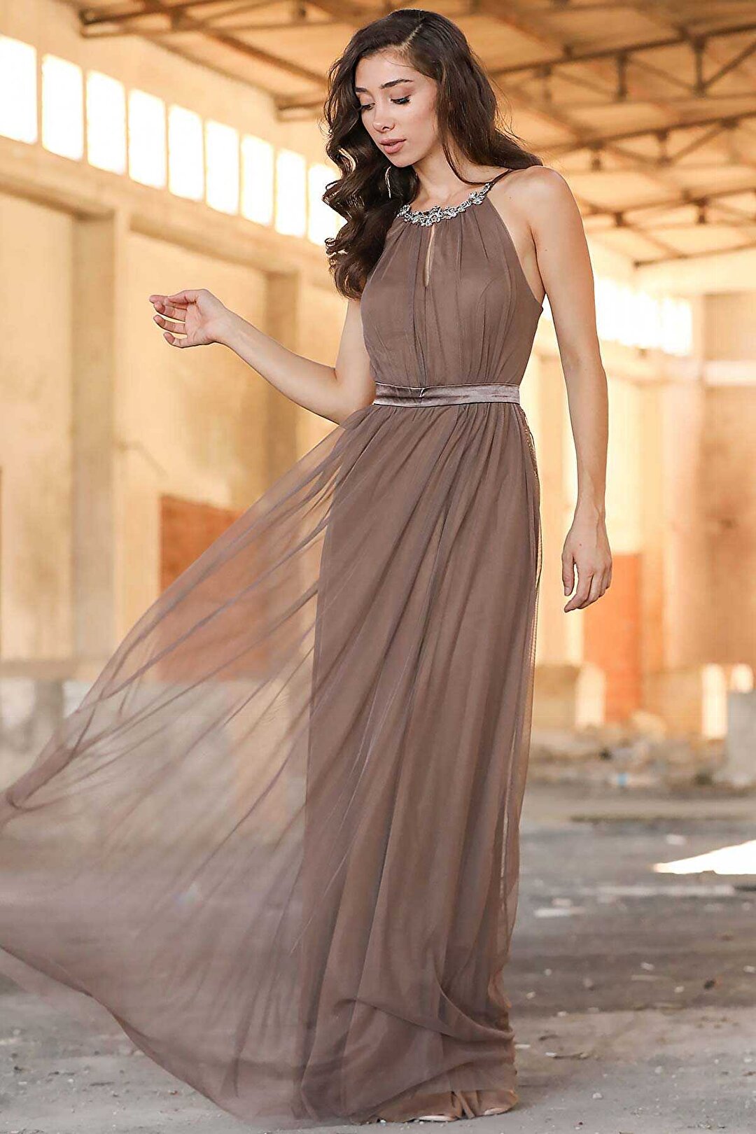 Women's Mink Long Evening Dress