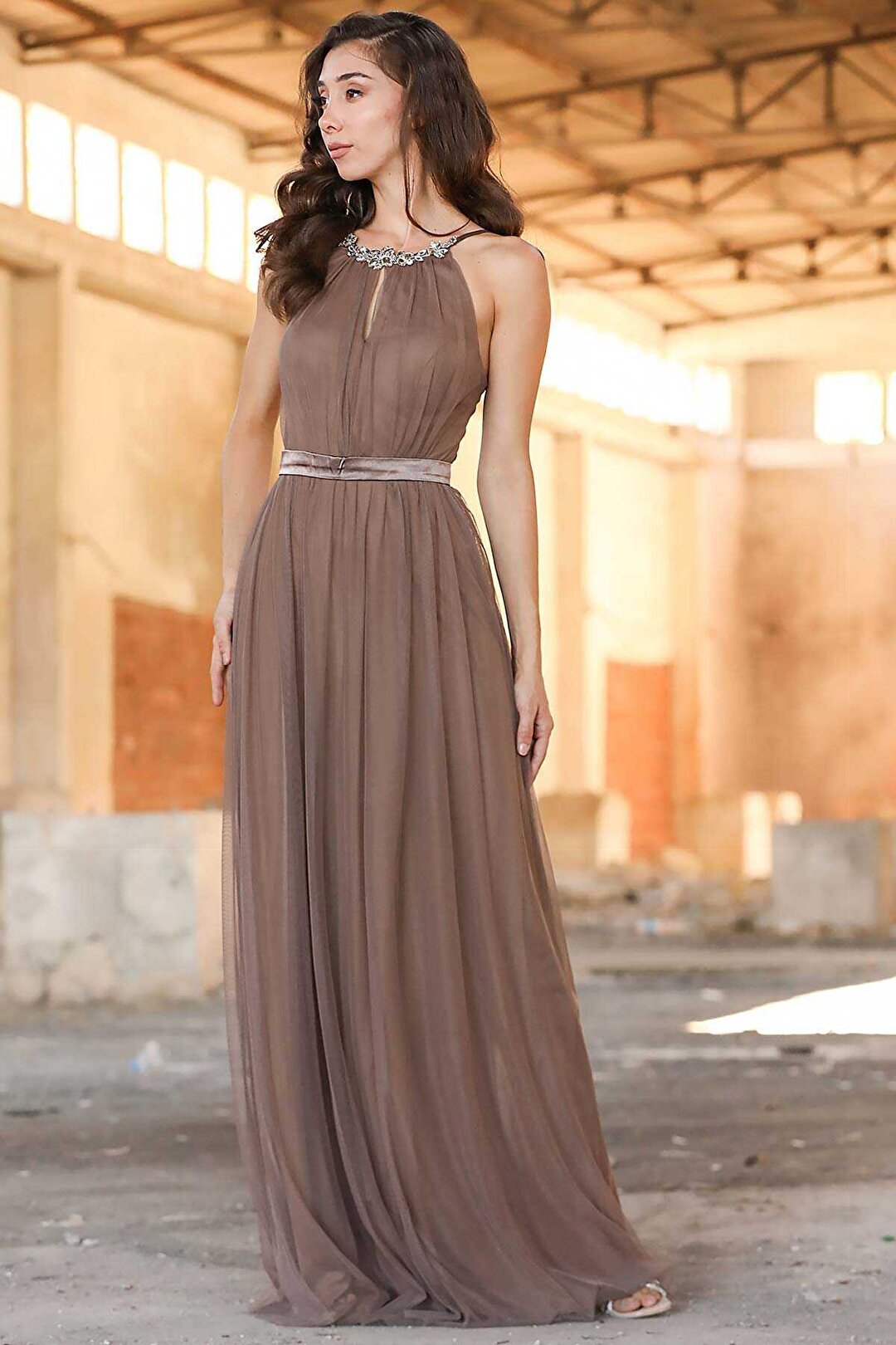 Women's Mink Long Evening Dress