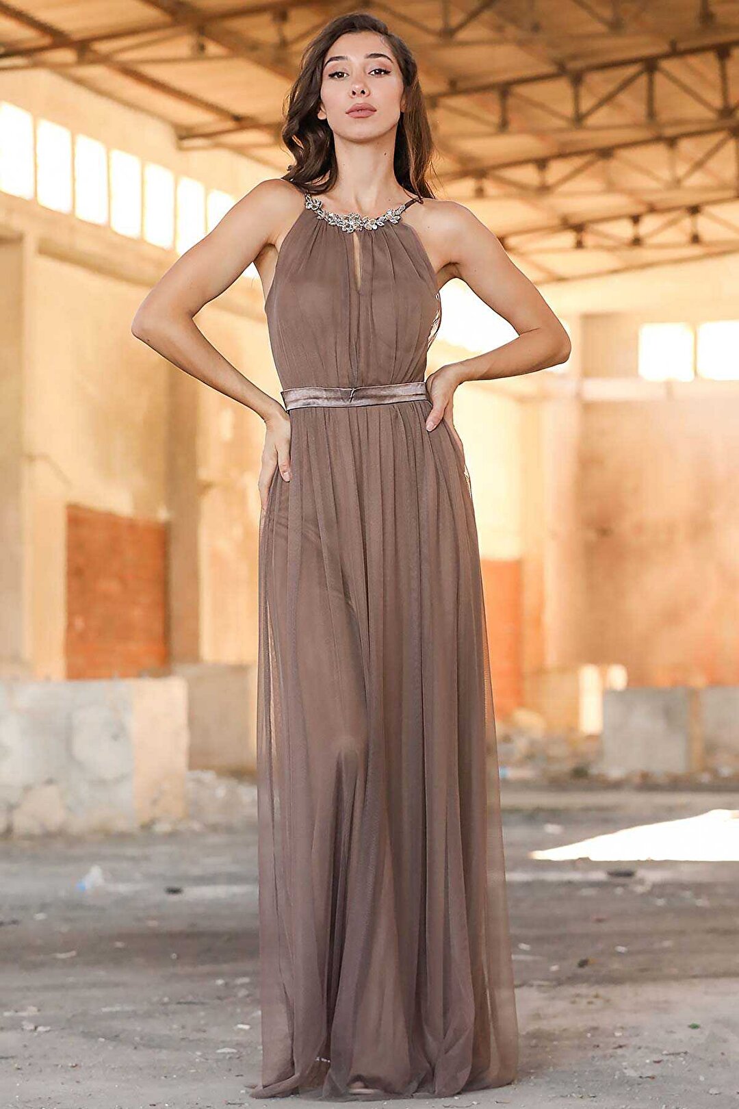 Women's Mink Long Evening Dress