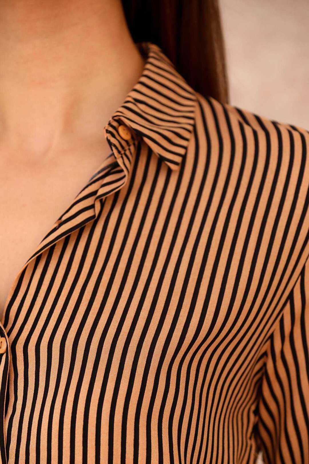 Women's Striped Beige Shirt