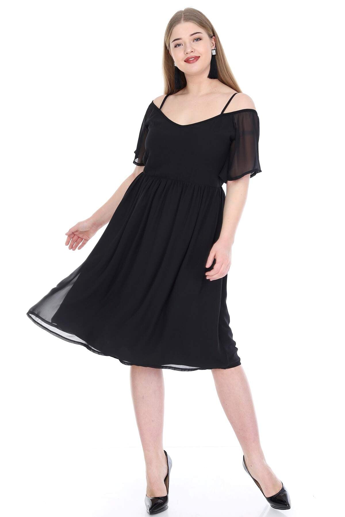 Women's Oversize Black Evening Dress