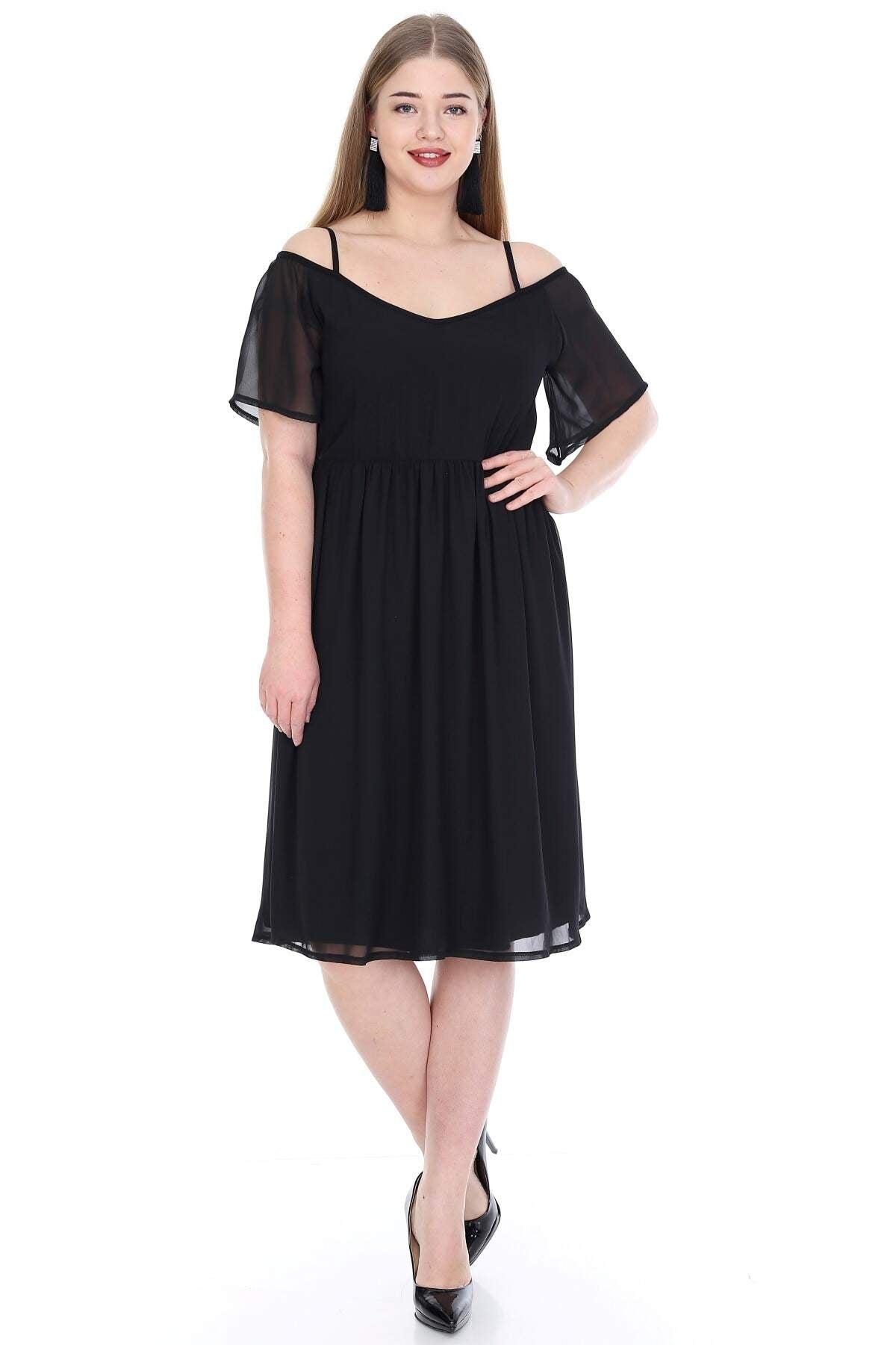 Women's Oversize Black Evening Dress