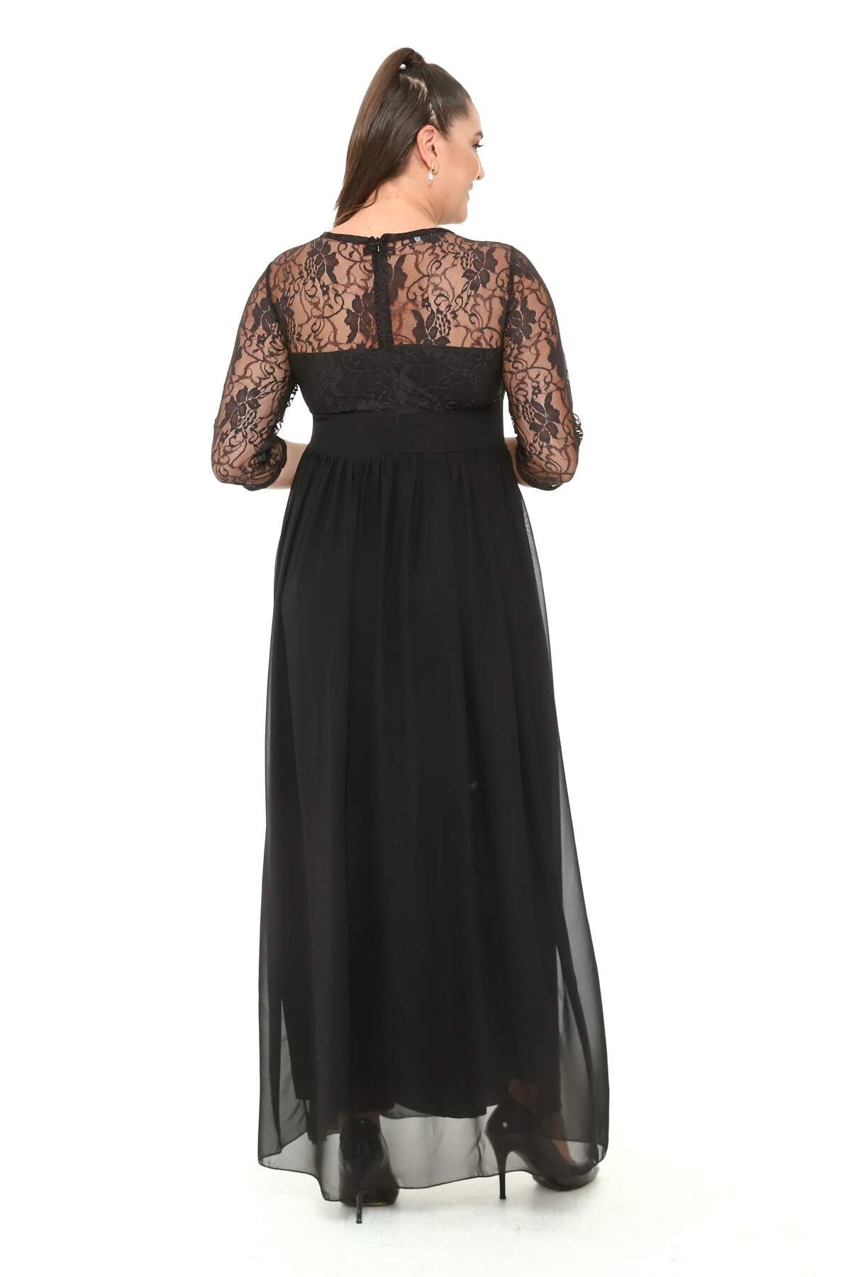 Women's Oversize Black Long Evening Dress